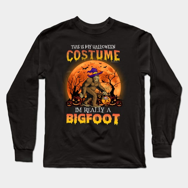 This Is My Human Costume I'm Really a Bigfoot Cute Long Sleeve T-Shirt by Creative Design